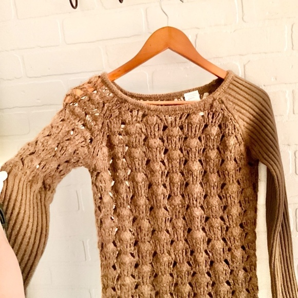 Miss Sixty Vintage Knit Mini dress/tunic/cover up Crochet Cinnamon Brown XS - Picture 4 of 10